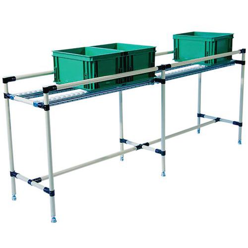 Rulliera con sponde di contenimento L 1000 P 460 H 800,