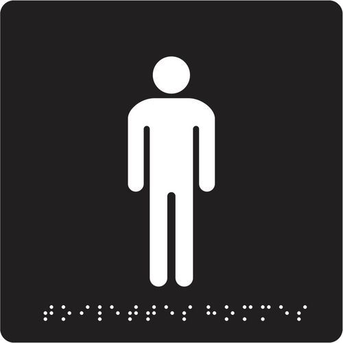 Cartello in braille - Toilette uomini - Pavo,