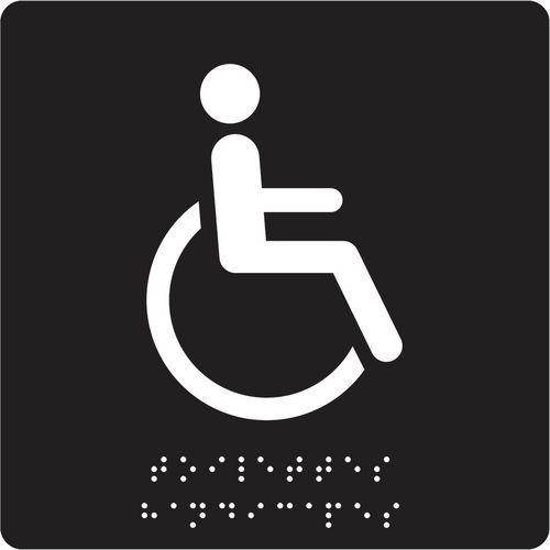 Cartello in braille - Toilette persone disabili - Pavo,