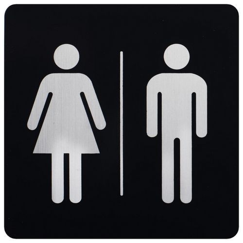 Cartello - Toilette mista - 150 x 150 mm - Pavo,