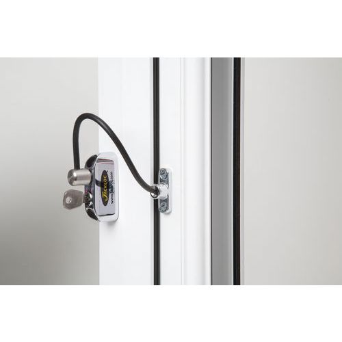 Blocca finestra con cavo e chiave - Cromo poli - Pro5,