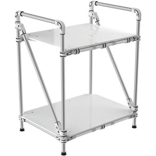 Carrello tubolare con ripiano pieno 800x600x1000,