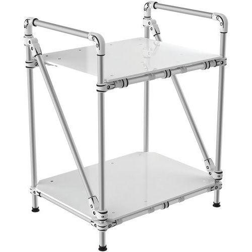 Carrello tubolare con ripiano pieno 900x600x1000,