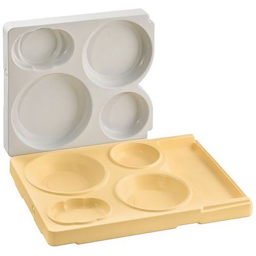 VASSOIO ISOTERMICO ARANCIO/GRIGIO CON COPERCHIO TRASPARENTE,