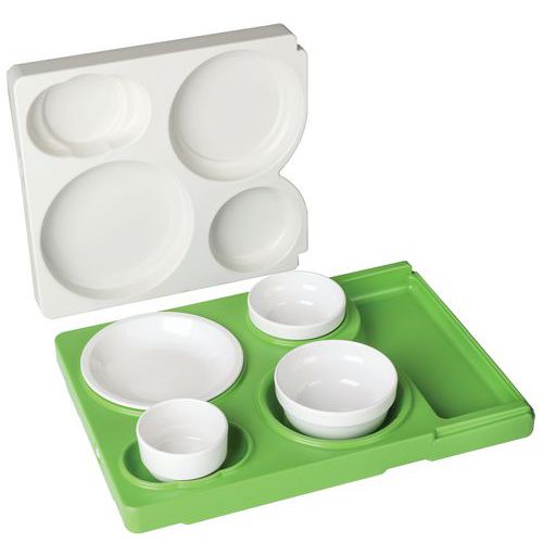 VASSOIO ISOTERMICO PER PASTO SINGOLO VERDE/GRIGIO,