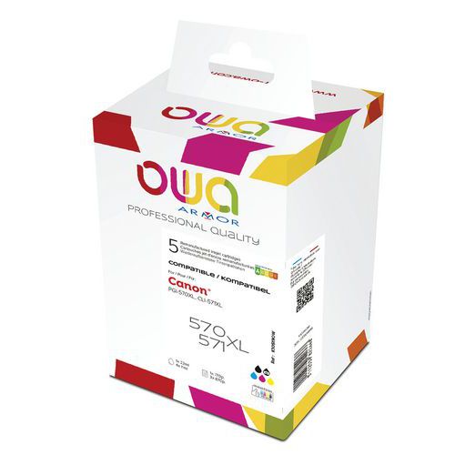 Confezione da 5 cartucce compatibili Canon PGI570/CLI571 XL BBCMY,