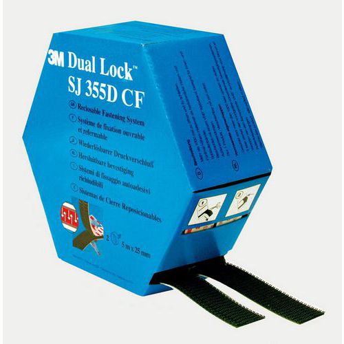 Fissaggio rimovibile Dual-Lock nero, 25mmx5m MINI,