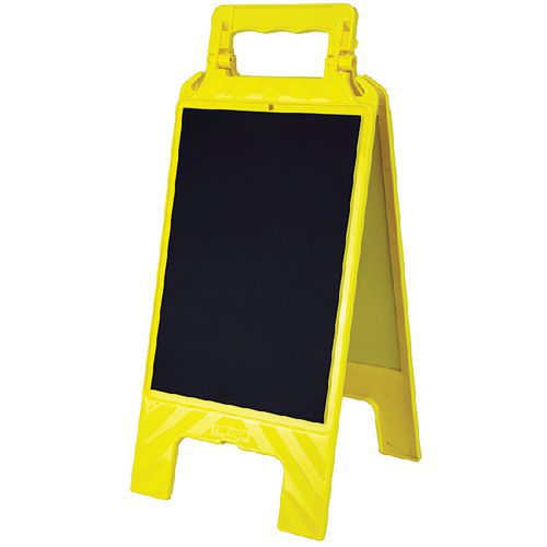 Cavalletto con lavagna cancellabile ardesia / giallo - Novap,