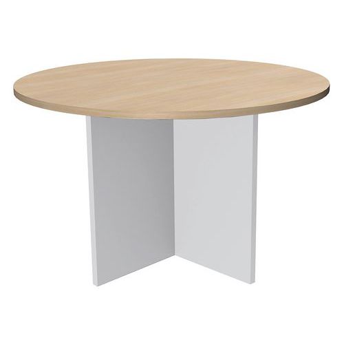 Tavolo da riunione rotondo 100 cm rovere/bianco 