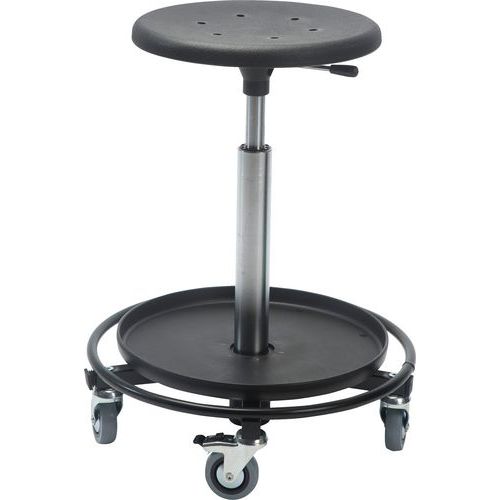 Sgabello Alto Poliuretano Base su 5 ruote ROULETTES,