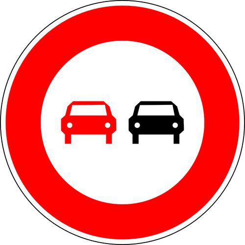 Cartello di segnalazione B3 Divieto di sorpasso,