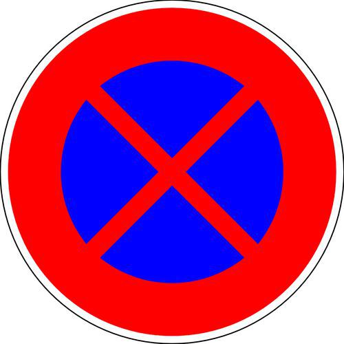 Cartello B6d CL2 450mm Divieto di sosta e fermata,