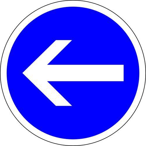 Cartello B21.2 CL2 650mm Direzione obbligatoria a sinistra,