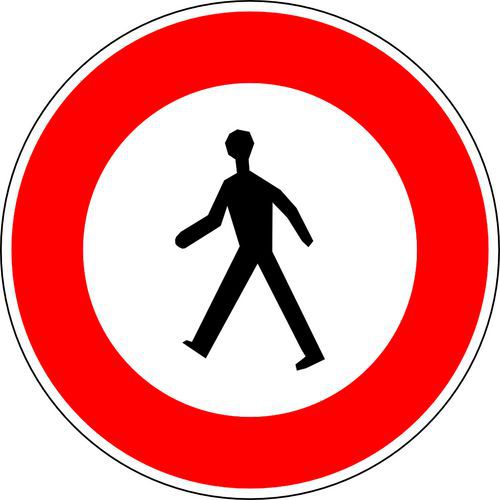 Cartello di segnalazione B9a CL2 650 Divieto accesso pedoni,