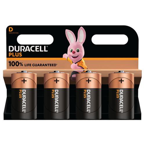 Duracell Plus 100% D x4,