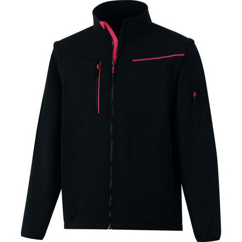 Giacca Softshell 2 in 1-SOCCIA Nero-Rosso taglia S,