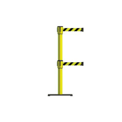 Colonnina TENSA con doppia  testina  con nastro 5mt giallo/nero,