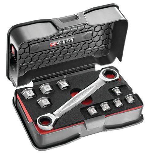Set chiavi poligonali a cricchetto 11 in 1 - Facom,