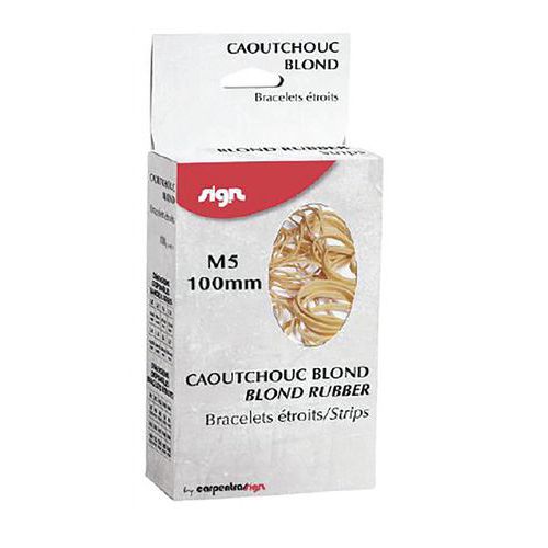 Confezione di elastici in gomma dorati stretti 100g - 100mm,