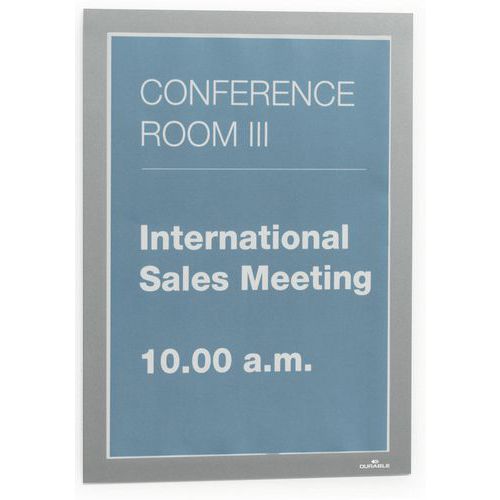 Pannello di affissione a muro Duraframe adesivo A4 - Argent,