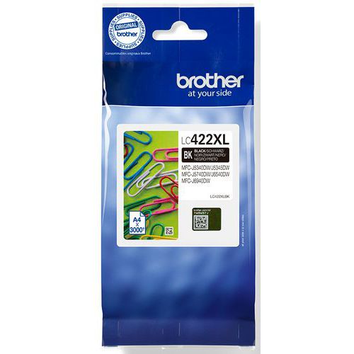 Cartuccia d'inchiostro alta capacità LC422XLBK-Nero-Brother,