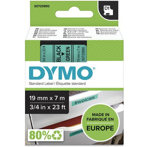 Confezione Di Nastro Dymo D1 Colore:Nero Colore:Verde,