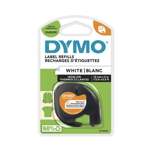 Nastro per Dymo LetraTAG termoadesivo - Bianco,