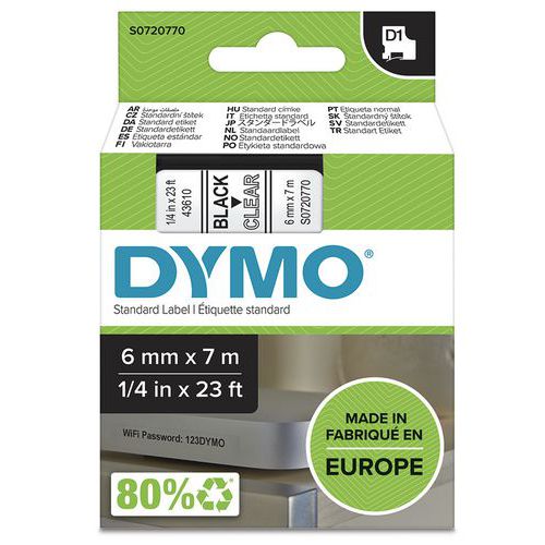 Confezione Di Nastro Dymo D1 Mod:Da Lp200 Colore:Nero,