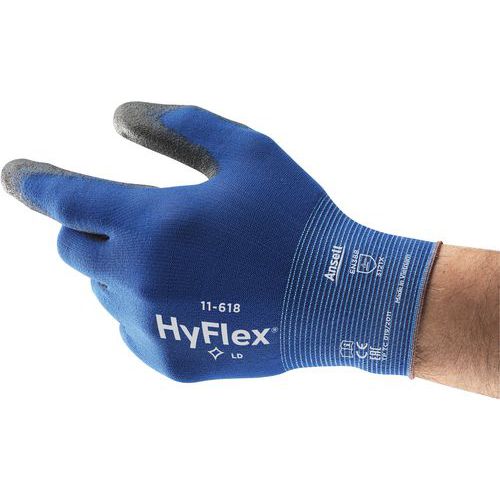Guanto lavori di movimentazione HyFlex 11-618 T9 blu/nero,