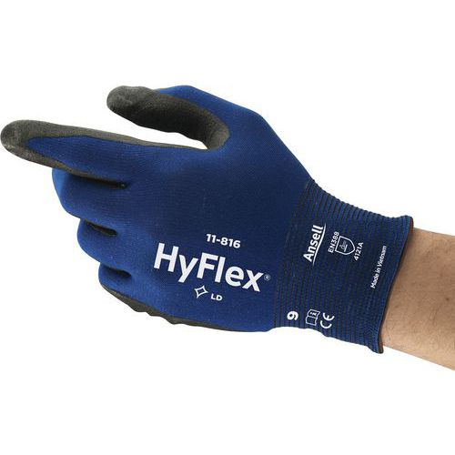 Guanto da movimentazione ergonomico HyFlex®11-816-Ansell T10,