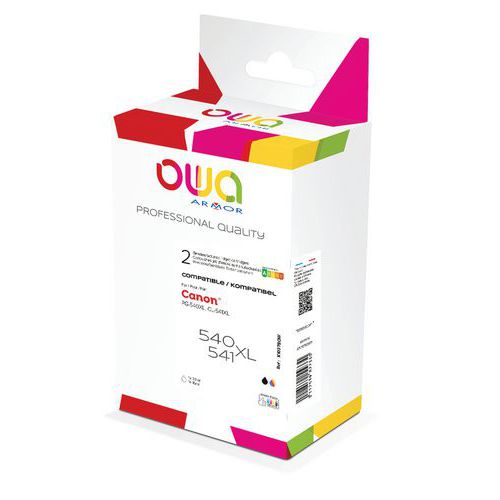 Confezione 2 cartucce compatib Canon PG540/CL541XL BCMY-Owa,