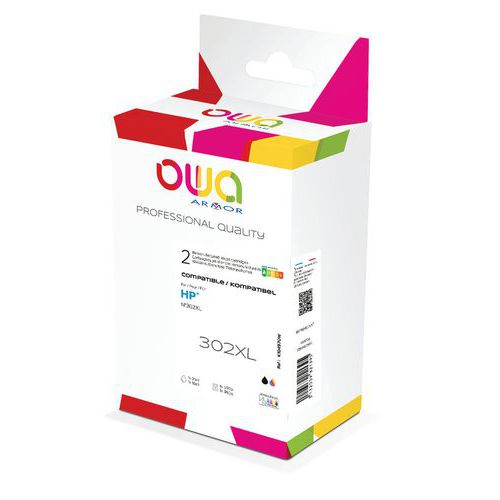Confezione 2 cartucce compatibili HP 302 XL nero +3 CMY-Owa,