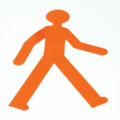 Adesivo PVC di marcatura al suolo - 5 sagome arancione,