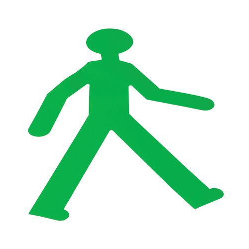 Adesivo PVC di marcatura al suolo - 5 sagome verde,