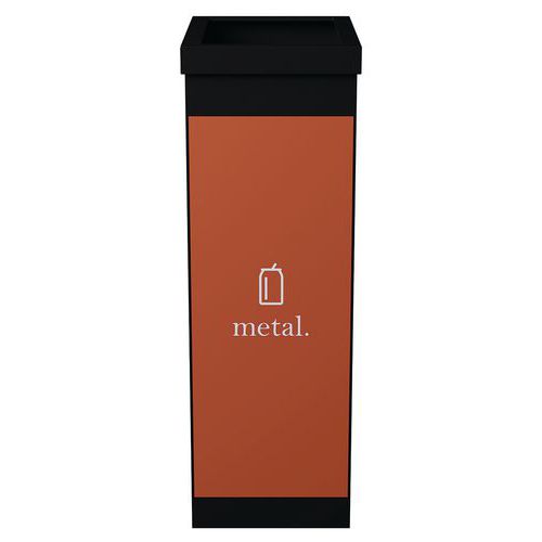 Pattumiera per raccolta differenziata in metallo - Arancione,