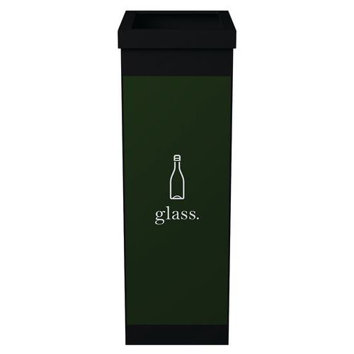 Pattumiera per raccolta differenziata per vetro - Verde,