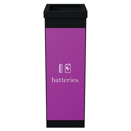 Pattumiera per raccolta differenziata pile/batterie - Viola,