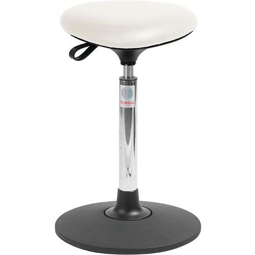 Sgabello Sway Tria in similpelle-Alto-Bianco,