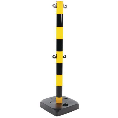 Doppio paletto con catena - nero / giallo su base,