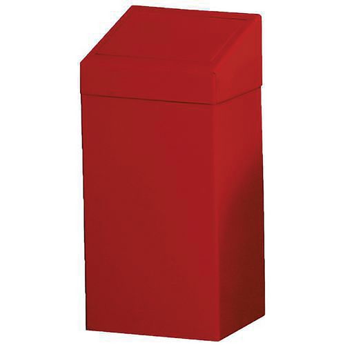 Pattumiera metallica raccolta differenz-Portata 50L-Rosso,