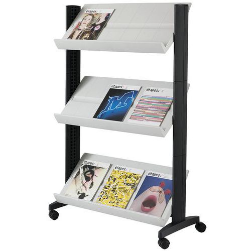 Espositore mobile Easy Display 3 ripiani grigio - Paperflow,
