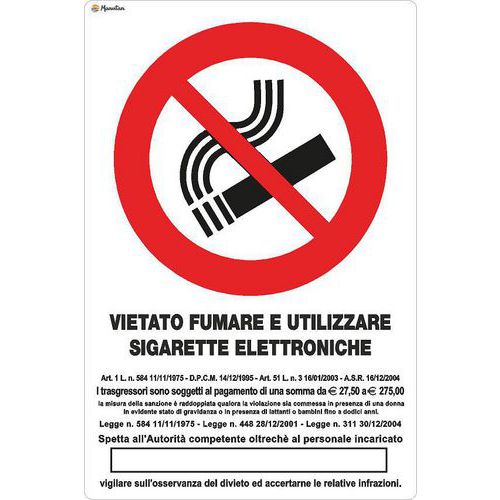 Vietato uso sigarette elettroniche 120x180,