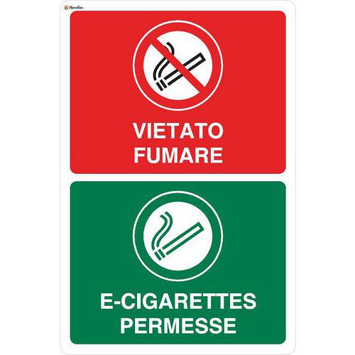 Vietato fumare E-cigarettes permesse 350x500,