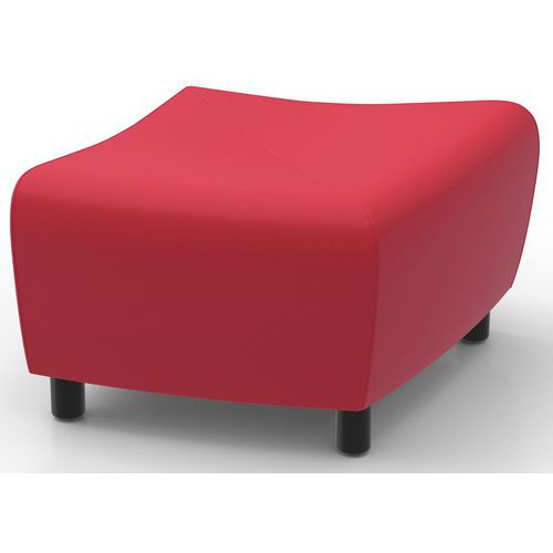 Pouf angolare Izari rivestito rosso,