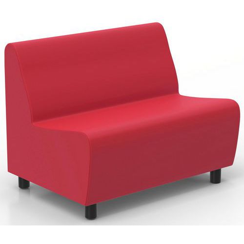 Poltrona 2 posti Izari rivestita rossa,