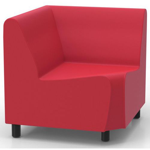 Poltrona 90° Izari rivestita rossa,