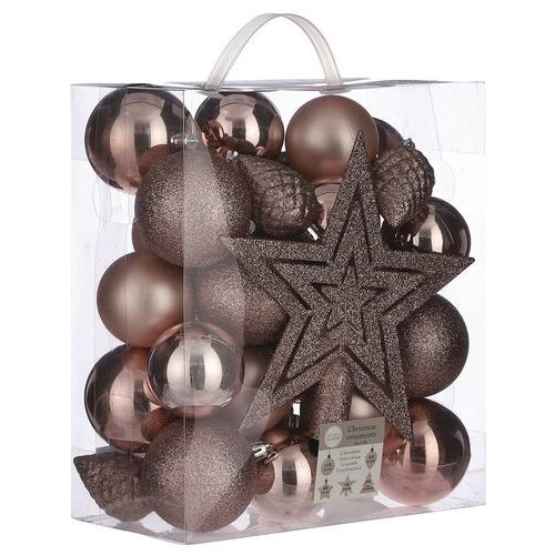 Palla decorativa per albero di Natale infrangibile rosa,