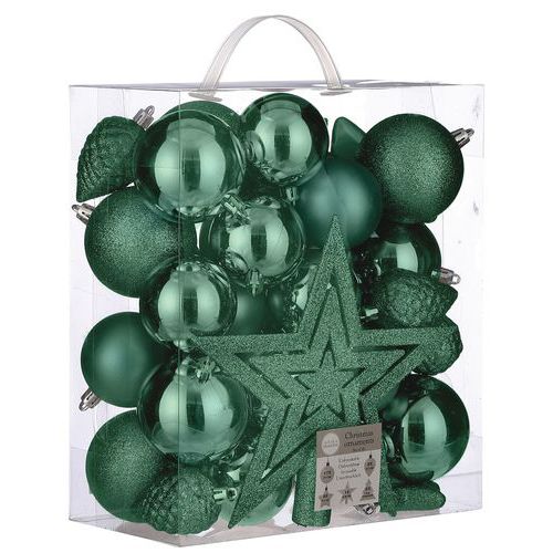 Palla decorativa per albero di Natale infrangibile verde,