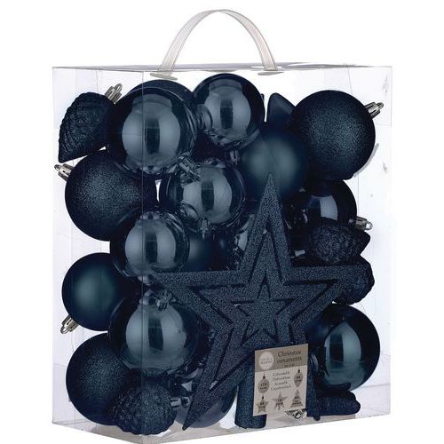 Palla decorativa per albero di Natale infrangibile blu,