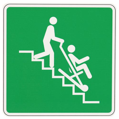 Cartello antincendio-Sedia di evacuazione-Allum-200x200mm,